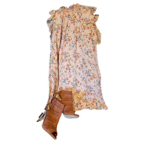 CODE X Mode High Neck Floral Mini Dress Size M NWT - Picture 2 of 14